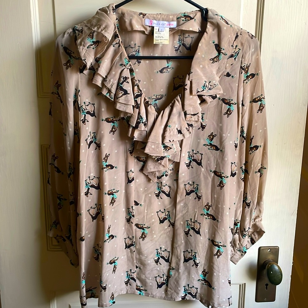 Vintage deer blouse Sz 2